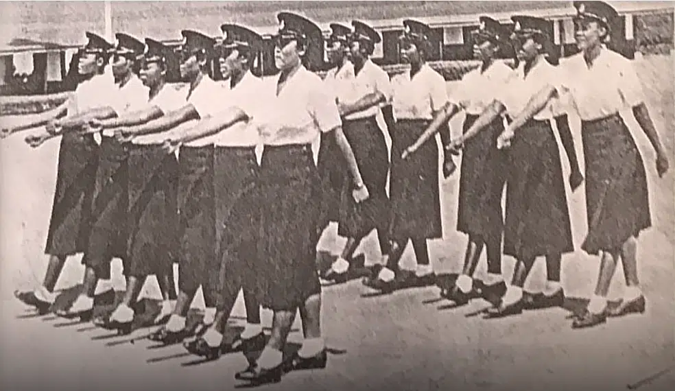 Rosemond Nkansah marching with team